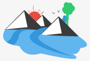 Mountain And Sun Clipart - Sun And River Clip Art #2837639