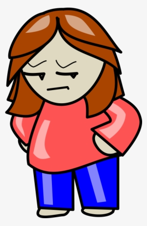 Girl With Hands On Hips And Sad Or Angry Face - Student Cartoon Transparent Background #2837817