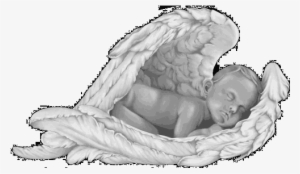 Black Granite Infant Monument 14inch Top 20inch Base - Baby Angel Sleeping Drawing #2838783