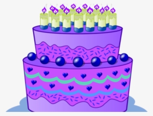 Birthday Cake Clipart Winter - Purple Birthday Cake Clip Art #2839298