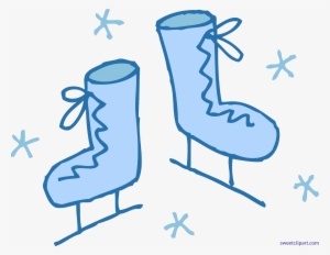 Vector Library Stock Blue Snowflakes Clip Art - Cute Ice Skates Clipart #2841103