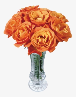 Vase Png - Orange Roses Flower Png #2841935