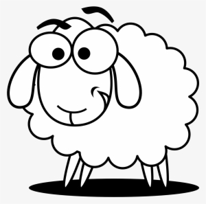 Funny Sheep Outline Clip Art - Sheep Clipart Black And White #2842366