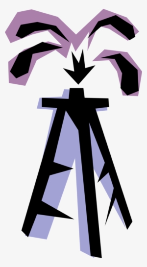 Vector Illustration Of Fossil Fuel Petroleum Indistry - Oil Well Clip Art #2842741