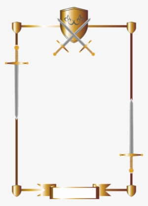 Frame, Stationery, Shield, Coat Of Arms, Swords, Knight - Knights Border #2842819