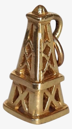 Vintage Oil Derrick Charm Made Of 14 Karat Gold - Brass #2842909