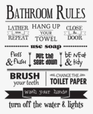 Bath0306 Bathroom Rules Wall - Bathroom Rules Png #2843931