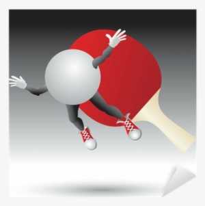 Ping Pong Paddle Hitting Ping Pong Ball Cartoon Character - Ping Pong Ball Cartoon #2844253