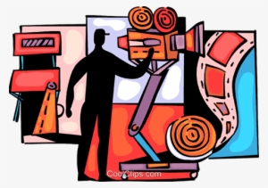 Cameraman Filming Movie Royalty Free Vector Clip Art - Film #2844304