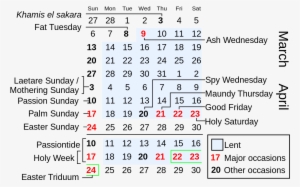 Lent In March-april - 2011 Calendar With Holidays #2847350