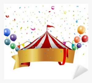 Circus Background With Balloon And Confetti Sticker - Circo Sfondo #2847706