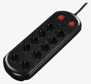 10-way Power Strip, 2 Switches, Black, 2 M #2848597