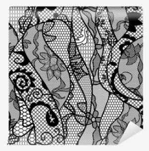 Black Lace Vector Fabric Seamless Pattern With Lines #2848623 Black Lace Vector Fabric Seamless Pattern With Lines #2848623