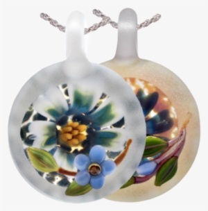 Forget Me Not Floral Glass Pendant - Cremation #2850736