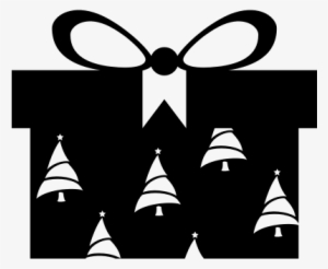 Printed Christmas Gift Box With Ribbon Vector - Regalos Png Blanco Y Negro #2851761