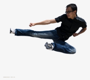 Man Jumping In A Kicking Position - Man Kick Png #2853440