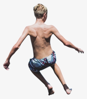 Just A Cutout Photo Of A Kid Jumping Off The Pier Into - Pessoa Na Praia Png #2853638