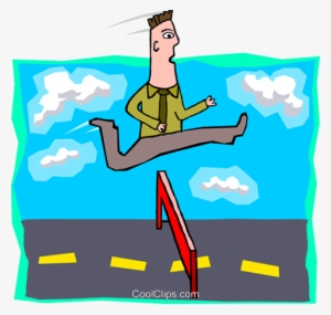 Business Man Jumping Hurdles Royalty Free Vector Clip - Jumping #2853640