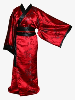 Free Png Red With Black Sakura Kimono Png Images Transparent - Red And Black Silk Kimono #2855978