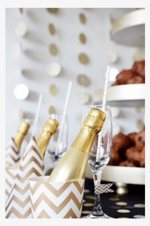 Circle Garland Gold Glitter - Glass Bottle #2857280