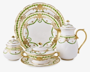 Thomas Goode Green Garland Tableware - Thomas Goode #2857614