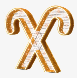 Majestic Candy Cane In Gold Glittering Garland - Foot #2857718