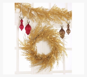 Lit Sparkling Cedar Twig 22" Wreath Or 4' Garland #2857943