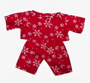 Red Snowflake Pjs 8" - Beary Fun Creations Red Snowflake Flannel Pj's Teddy #2859672