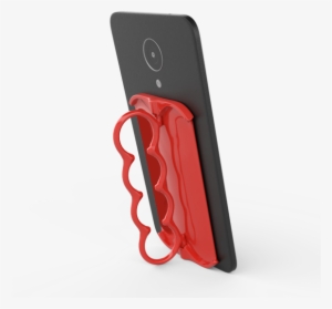 Red 4 Finger Side Open With Phone Trans - Mobile Phone #2863252