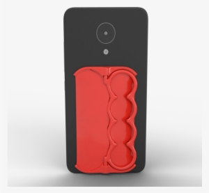 Back And Red Closed 4 Finger With Phone - Mobile Phone #2863337