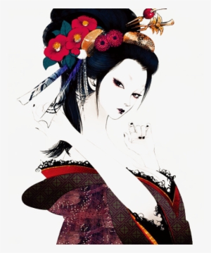 Japanese Geisha Japan Woman Sushi Girl Ftestickers - Geisha Anime Hair #2863844