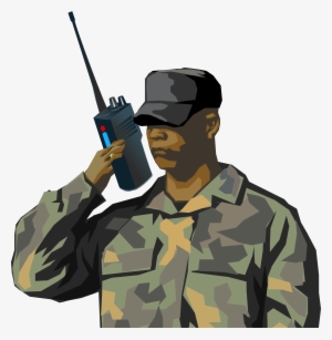 Cartoon Army Man Png - Soldier Using Walkie Talkie #2865372