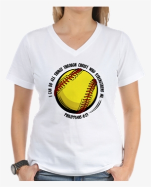 Smiley Thug Life Women's V Neck T Shirt - Philippians 4:13 Journal #2866668