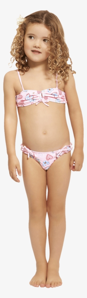 Girls Patchwork Heart Bikini - Girl #2867514