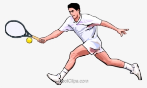 Tennis Player Royalty Free Vector Clip Art Illustration - Tennis Player Clipart Png #2869622