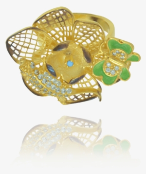 Golden Filigree Flower Ring - Belt Buckle #2869709