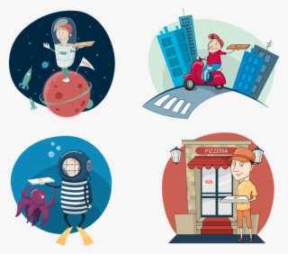 Pizza Delivery Boy Character Vector - Delivery #2869779 Pizza Delivery Boy Character Vector - Delivery #2869779