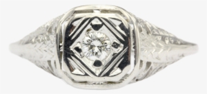 14k White Gold Filigree Ring D1891 #2869849