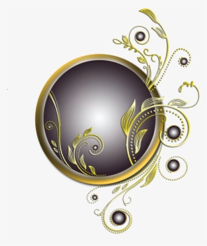 Black Pearl Gold Filigree - Schwarze Perle Mit Filigran Geschmückt Runde Wanduhr #2870036