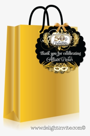 Vintage Gold And Black 50th Birthday Favor Tags - Idea #2870168