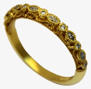 Milgrain Filigree Band 18ky - Bangle #2870192