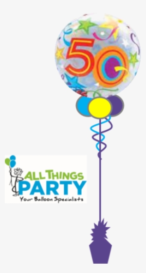 50th Birthday Bubble Balloon Multi Coloured - 50 Birthday Balloon Transparent #2870220