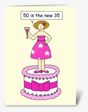 50th Birthday Humor For Her Lady On A Ca Greeting Card - 51st Birthday Humor For Her Greeting Cards #2870648