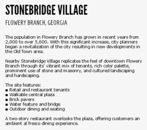 Stonebridge Village Flowery Branch, Georgia The Population - Document #2871691