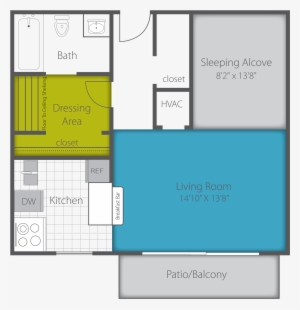 Studio Renovated Floor Plan - Floor Plan #2871980