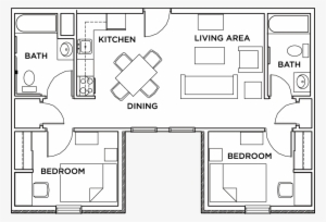 2 Bedroom, 2 Bathroom Standard - Floor Plan #2872733