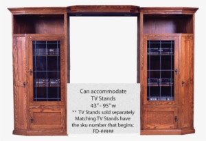 Mission Oak 3 Piece Entertainment Wall Unit - Mighty Tronics Forest Designs Mission Three Piece Wall #2873785