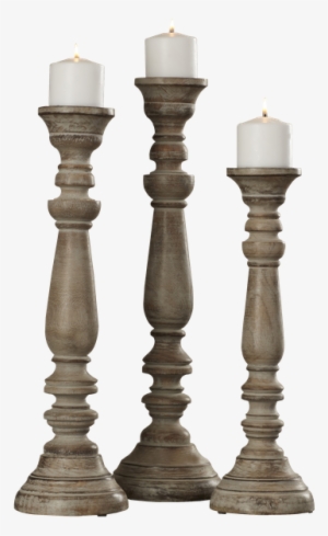 3-tlg. Kerzenhalter-set La Sarre Aus Holz One Allium #2873844