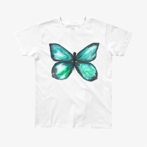 Green Butterfly Youth Short Sleeve T-shirt - Butterfly #2874208