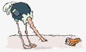 Ostrich, Head In Sand Royalty Free Vector Clip Art - Vogel Strauß Kopf In Den Sand #2874761